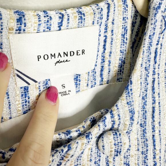 Tuckernuck Pomander Place Ethereal Tweed Bianca Mini Dress Blue Small - Picture 6 of 10